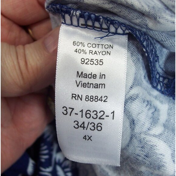 NEW Woman Within 4X 34/36 Floral Short Sleeve Cold Shoulder Plus Size Top Blouse - Picture 9 of 11